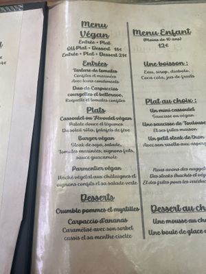 Menu  at Le Cachotier in Carcassonne