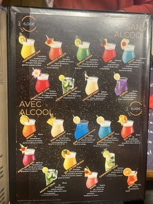 Drinks menu  at Le Cachotier in Carcassonne