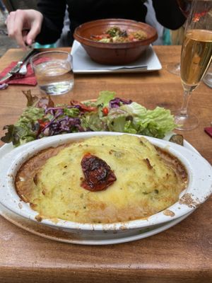 Parmentier with soya chunks  at Le Cachotier in Carcassonne