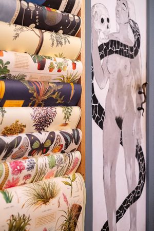 Posters and local art  at Grey Street in Barcelona