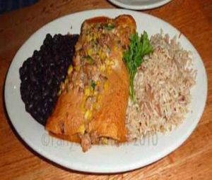 Spicy Tempeh Enchiladas at Mother's Cafe and Garden in Austin