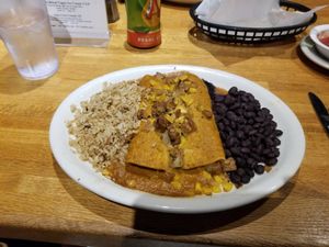 Spicy tempeh enchiladad at Mother's Cafe and Garden in Austin