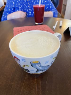 Oat milk latte  at Open Door Tea in Stratford