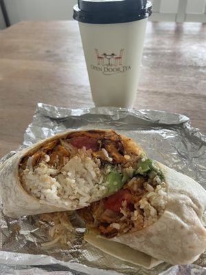 Vegan morning wrap   at Open Door Tea in Stratford