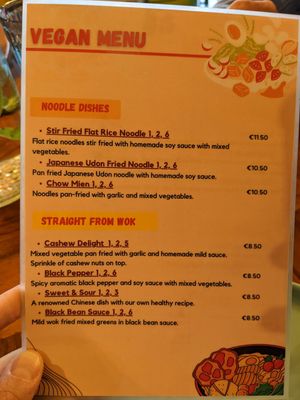 New vegan menu (also many dishes on the regular menu can be made vegan, ask the waiter) at Umbrella Asian Tapas in Galway