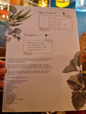Menu at Umbrella Asian Tapas in Galway