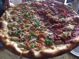 Half buffalo 666 and half apocalypse dudes at Sizzle Pie - E Burnside in Portland