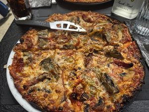 Vegetarian pizza at La Sultana  in Carnac