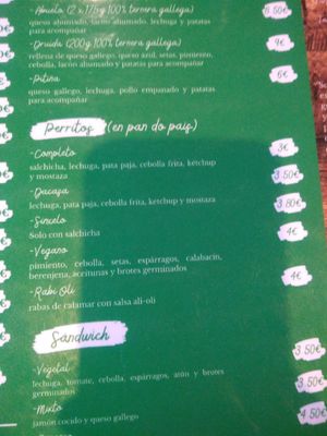 Menú 2 at Casa de la Abuela in Pontedeume