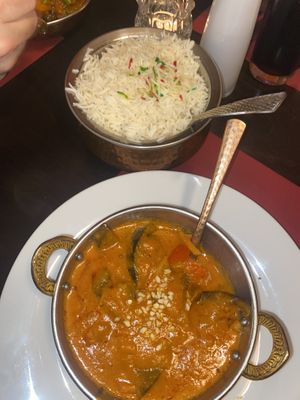 Bengan Karri   in Kokossahne gegartes Auberginencurry  at Puri Puri  in Schleswig
