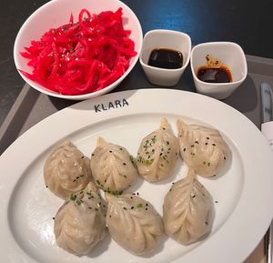 Momos & radish salad (Tenz Momos)  at Klara Food Court in Basel