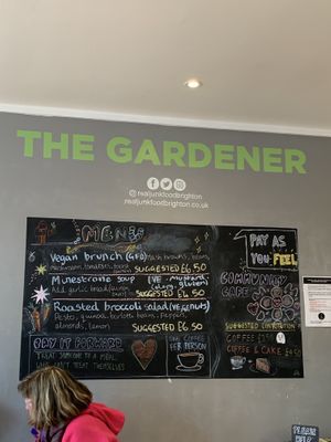 Example menu for the day  at The Gardener in Brighton