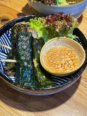 Mushroom and tofu skewers at Udum in Cologne
