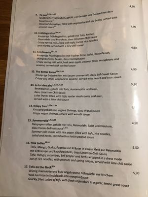 Menue at Udum in Cologne