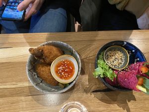 Mock chicken with bone  at Udum in Cologne