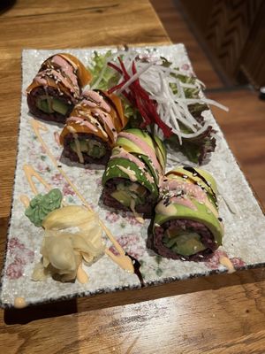 Salmon and avocado sushi  #Veganuary at Udum in Cologne