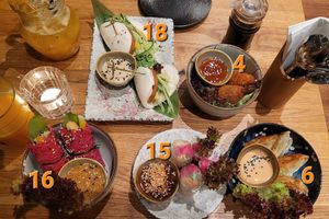 Selection of small dishes all good. at Udum in Cologne