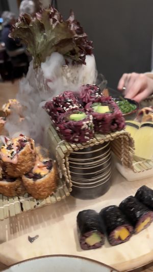 Sushi platter for 2 (it spins and theres dry ice action going on)  at Udum in Cologne