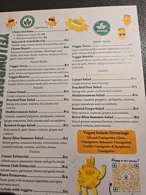 Menu at Yellow Brix in Carlsbad