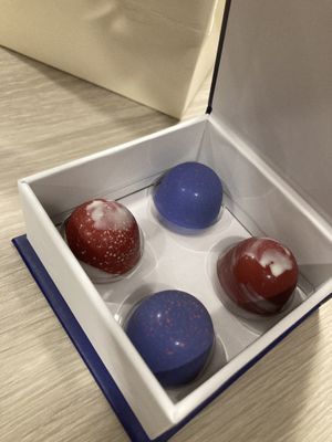 Blueberry and rhubarb bonbons  at EJ Bonbons and Confections in Woodstock