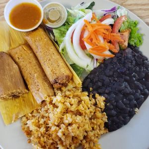 Tamale entree at Mr. Natural - East Cesar in Austin