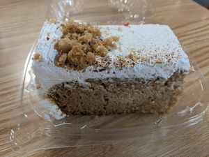 Vanilla tres leches cake (vegan) at Mr. Natural - East Cesar in Austin