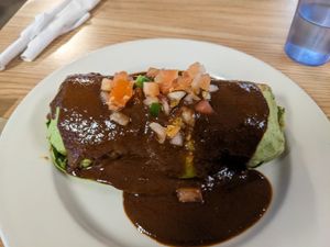 Mother of all Breakfast Burritos (vegan, with mole sauce!) at Mr. Natural - East Cesar in Austin