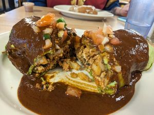 Mother of all Breakfast Burritos (vegan, with mole sauce!) at Mr. Natural - East Cesar in Austin