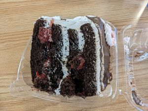 Forest chocolate cake (vegan) at Mr. Natural - East Cesar in Austin