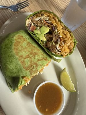 fish burrito   at Mr. Natural - East Cesar in Austin