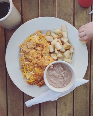 Daiyaquiles plate at Mr. Natural - East Cesar in Austin
