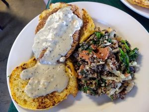 Chicken and biscuits available on Fri/Sat at Mr. Natural - East Cesar in Austin