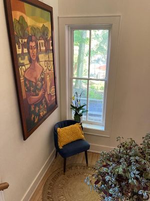 Staircase landing  at Batuqui on the Falls in Chagrin Falls