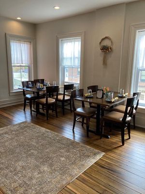 Upstairs dining  at Batuqui on the Falls in Chagrin Falls