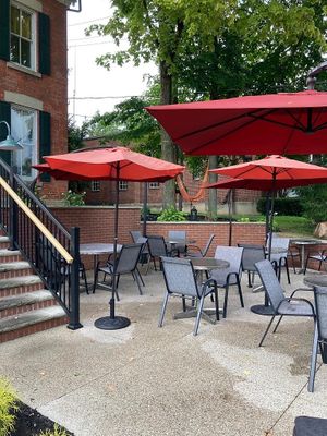 Patio dining  at Batuqui on the Falls in Chagrin Falls