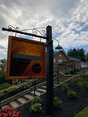Street entrance via steps  at Batuqui on the Falls in Chagrin Falls