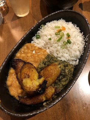 Peanut spinach and beans   at Baobab Fare in Detroit