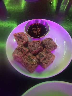 Crispy chive cakes app 🤌🤌🤌  at Takoi in Detroit