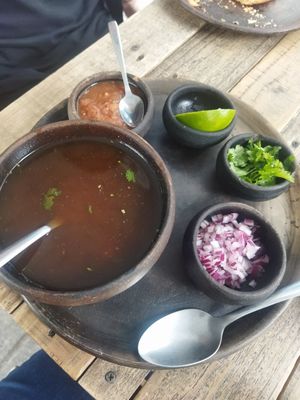Consomé at Luvina Vegan Bar in Mexico City