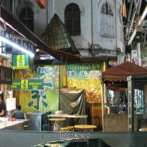 Out front at Fo Guang Vegetarian in Kuala Lumpur