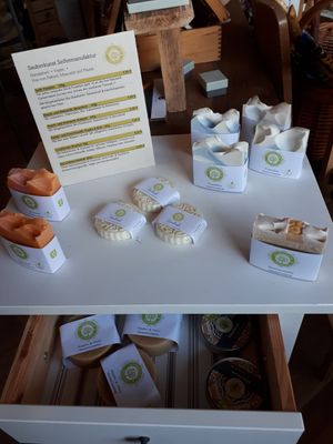 Sauberkunst, vegane Seifen at Waldcafe in Bad Groenenbach