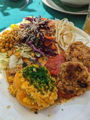 Tagesgericht gefüllte Paprika at Waldcafe in Bad Groenenbach