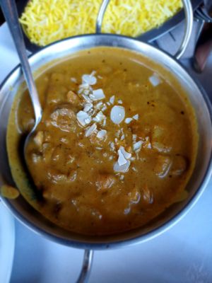 Mushroom korma at Le Taj in Menton