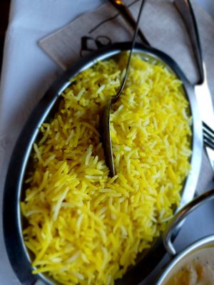 Saffron rice at Le Taj in Menton
