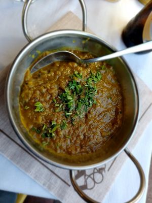 Aubergine curry at Le Taj in Menton