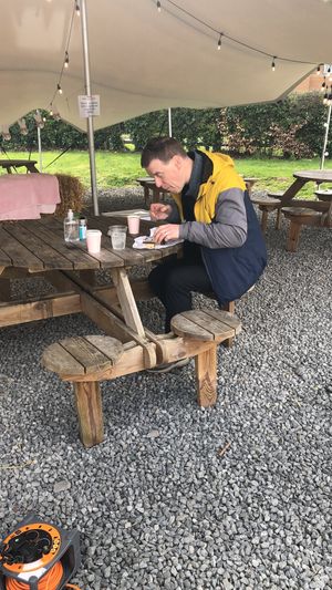 Hungry vegan man  at Coop Coffee Co in Belfast