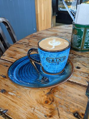 Soy latte at The Grind Cafe in Sheffield