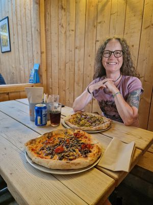 Fabulous pizza ! 2 happy vegans! at Grain in Haverfordwest