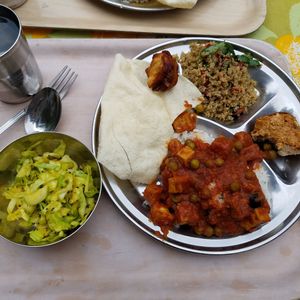 Good food that is buffet style and priced by weight. Indoor and outdoor seating available. English is also spoken by the employee I saw at Cafe Gopal in Tampere