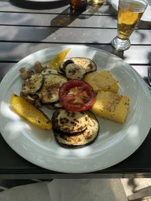 Grilled veggies and polenta  at Tramontana in Cres